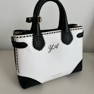 Burberry Small Banner Perforated Leather Tote - image 1